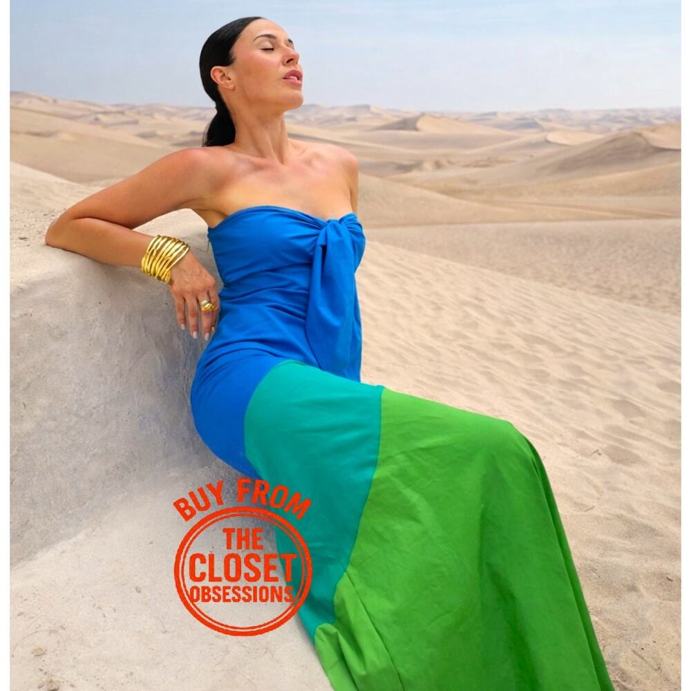 Mango x Simon Miller Colorblock Strapless Maxi Dress NWT - Picture 5 of 16